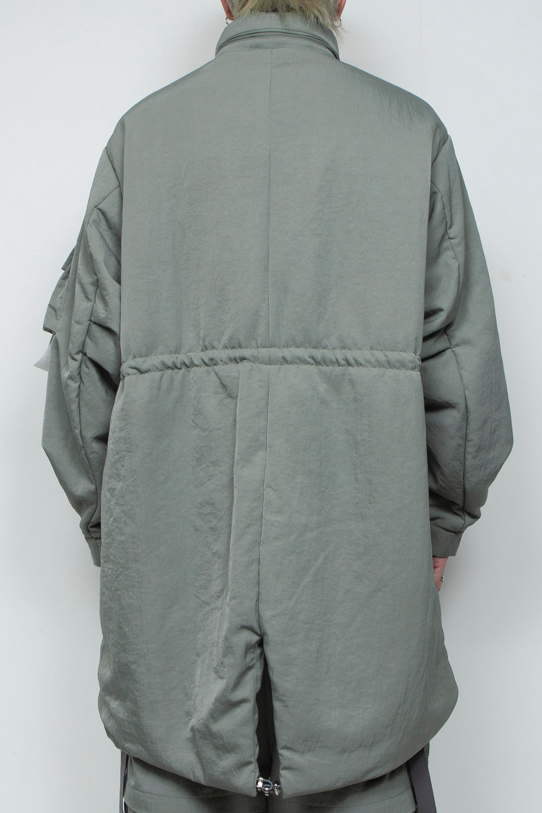 QUOISM®️Patting Fishtail Coat SKY GRAY