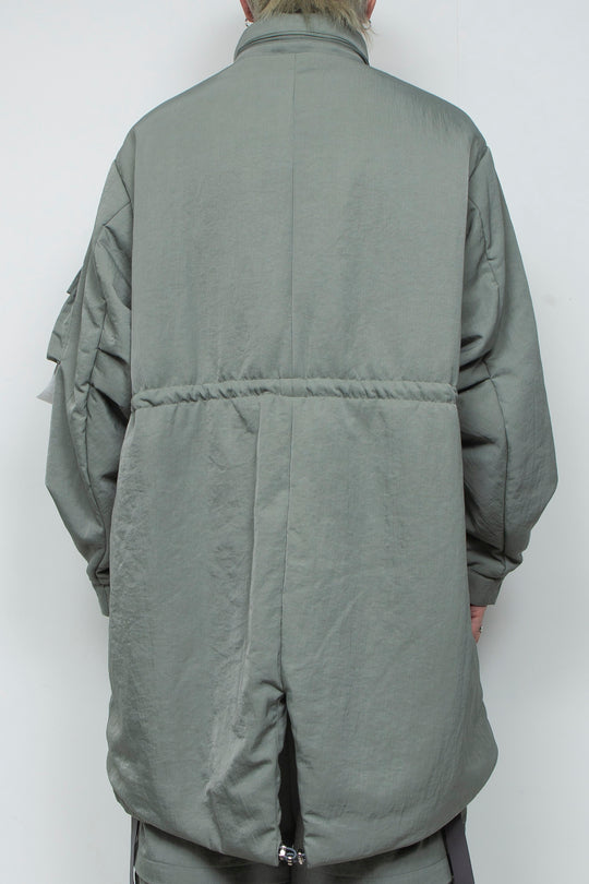 QUOISM®️Patting Fishtail Coat SKY GRAY