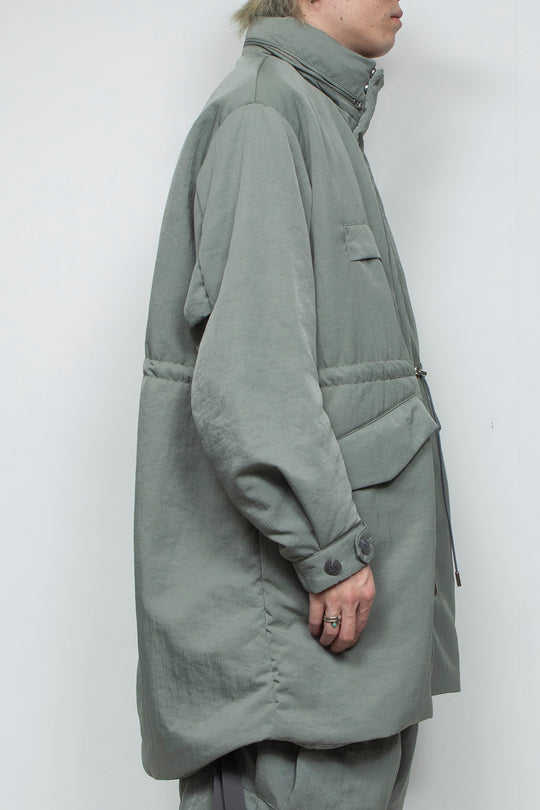 QUOISM®️Patting Fishtail Coat SKY GRAY