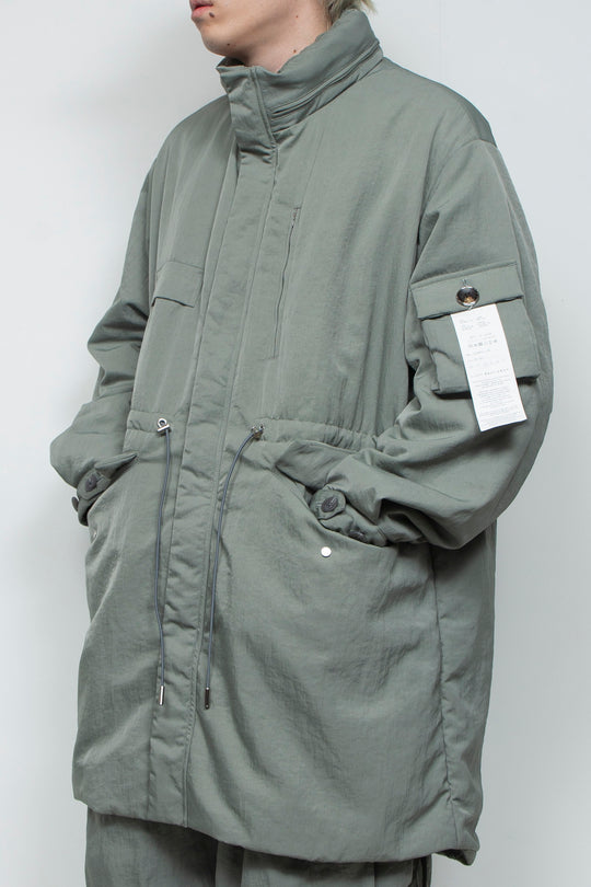 QUOISM®️Patting Fishtail Coat SKY GRAY