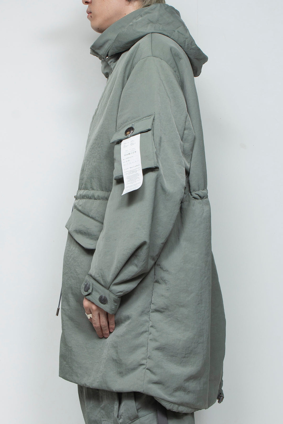 QUOISM®️Patting Fishtail Coat SKY GRAY