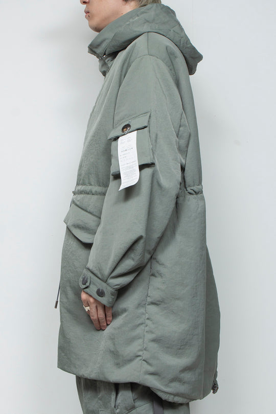 QUOISM®️Patting Fishtail Coat SKY GRAY