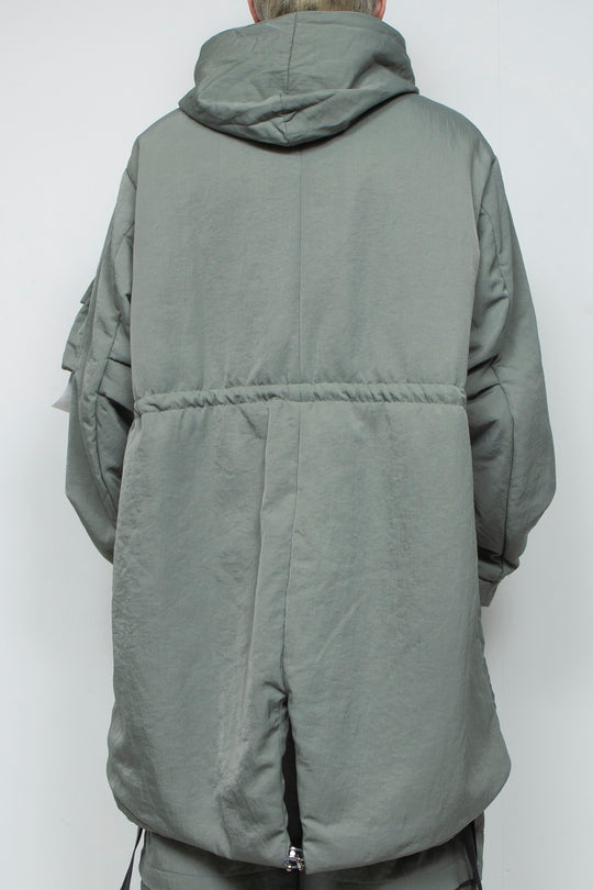 QUOISM®️Patting Fishtail Coat SKY GRAY