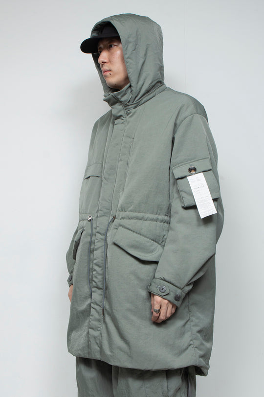 QUOISM®️Patting Fishtail Coat SKY GRAY