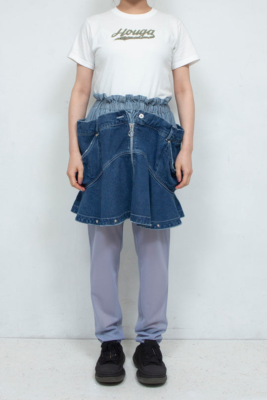 jean skirt tops blue