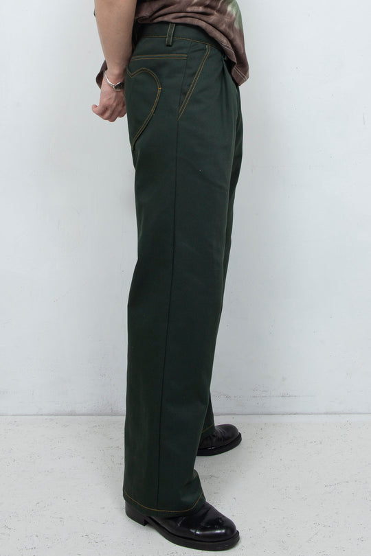 Lovely Straight Trousers DARK GREEN