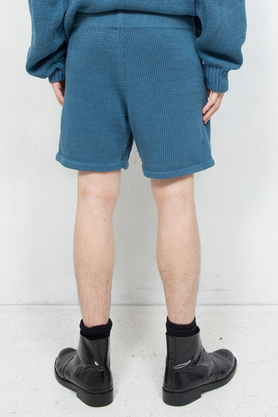 Hand Knitting College Shorts OCEAN BLUE