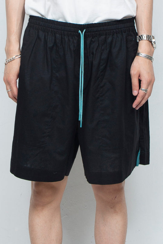 Reversible Easy Shorts Black×Turquoise
