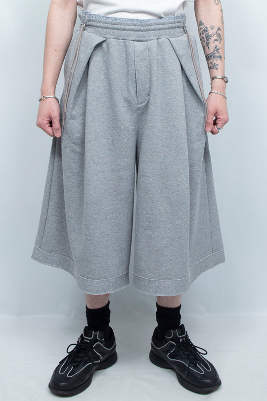 Layered Tacks W-Weist Sweat 7/10 Pants GREY