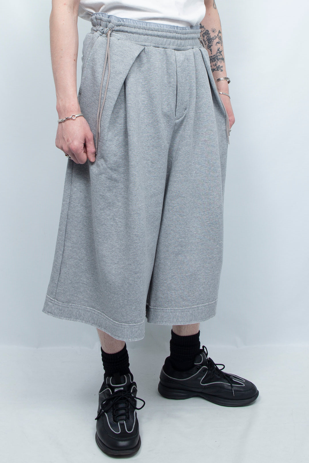 Layered Tacks W-Weist Sweat 7/10 Pants GREY