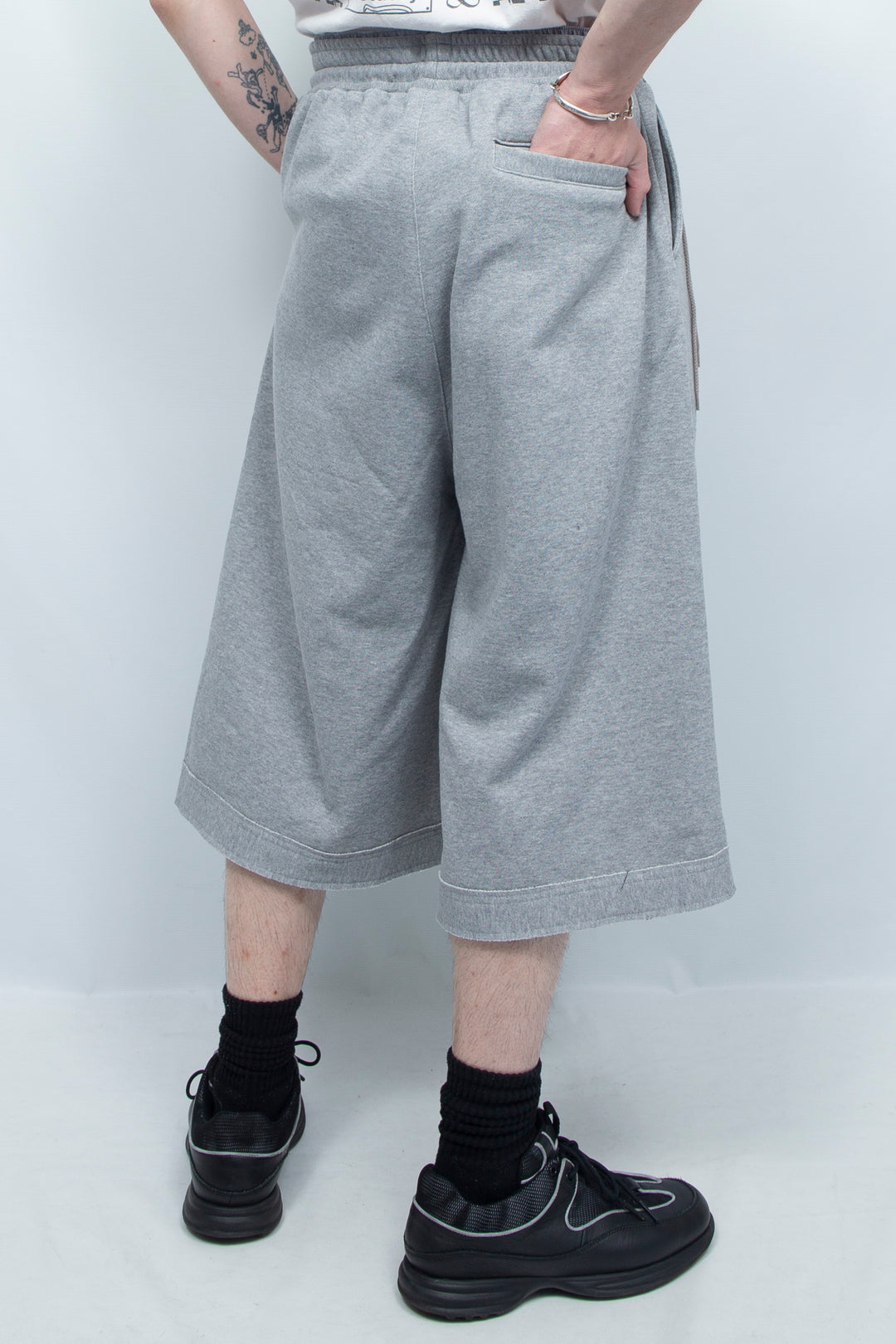 Layered Tacks W-Weist Sweat 7/10 Pants GREY