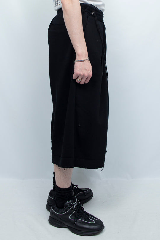 Layered Tacks W-Weist Sweat 7/10 Pants BLACK