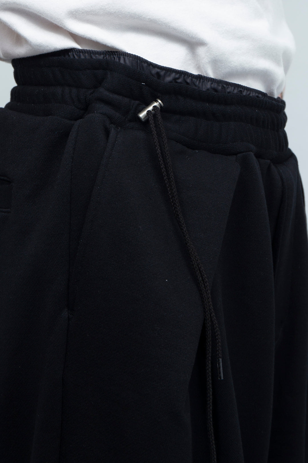 Layered Tacks W-Weist Sweat 7/10 Pants BLACK