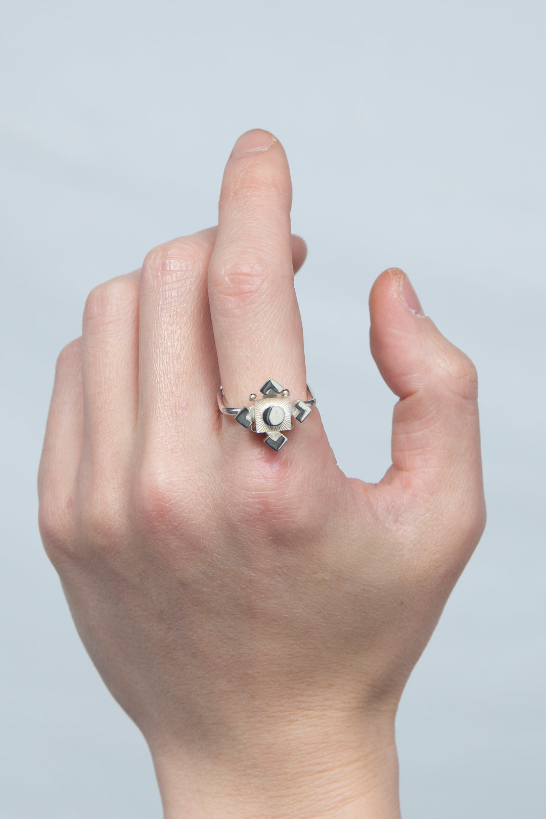 Rhombus silverblock 001 Ring