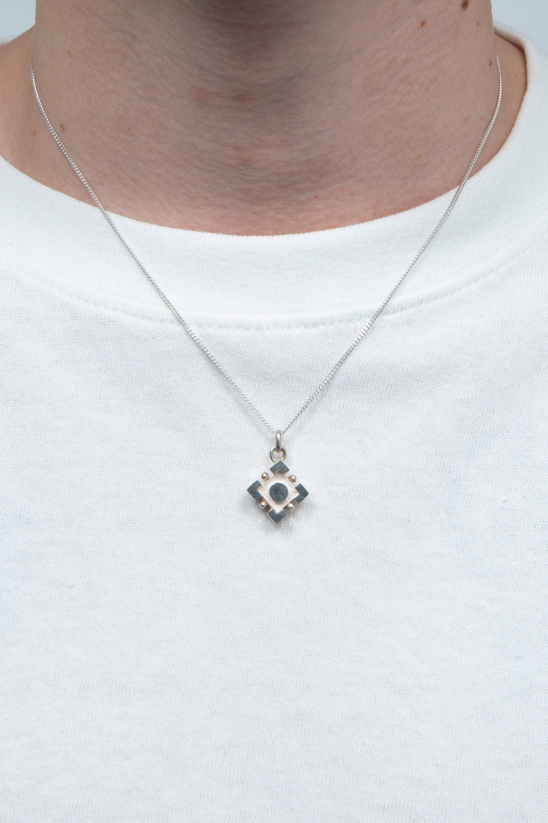 Rhombus silverblock Necklace