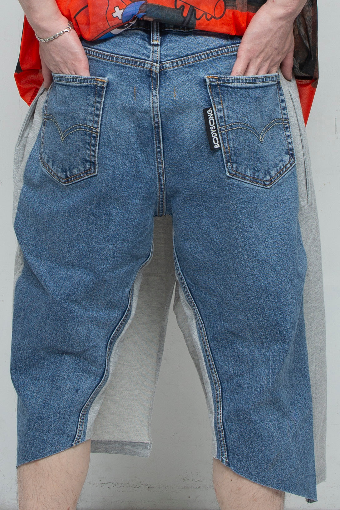 パンツ BOHEMIAN SEOULDAMAGE WASHING SHORTSGRAY BOHEMIAN SEOUL】BOHEMSEO DESTROYED GRAY DENIM SHORTS
