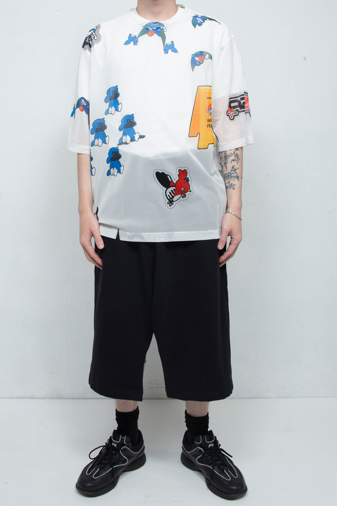 TEE/MESH/FLOCKING/ATOZ WHITE