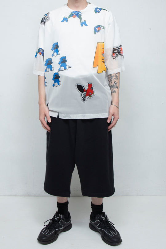 TEE/MESH/FLOCKING/ATOZ WHITE