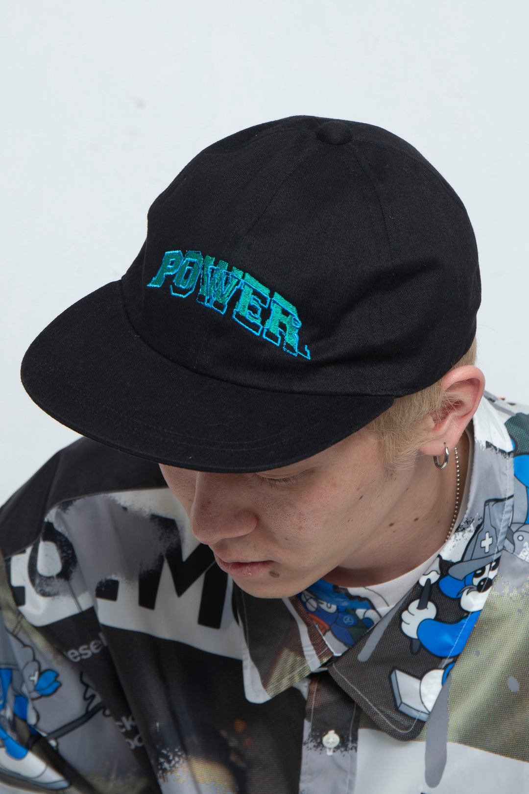 GLITCH EMBROIDERY CAP POWER BLACK