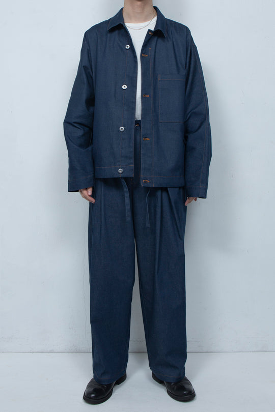 Layered Tacks Balloon Fadeless Denim NAVY