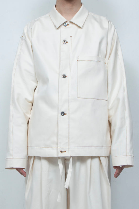 Dolman Fadeless Denim Blouson WHITE