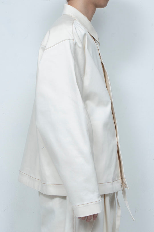 Dolman Fadeless Denim Blouson WHITE