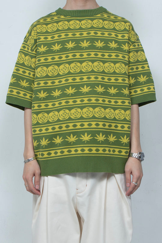 Knit T Tshirt Green