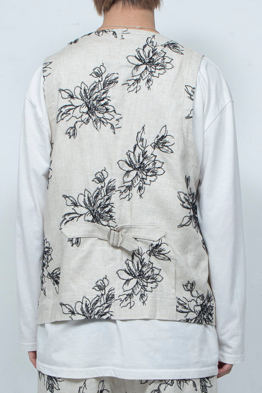 Floral patterns vest White