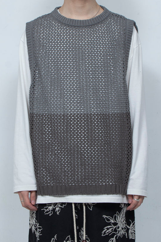 Mesh knit vest Gray