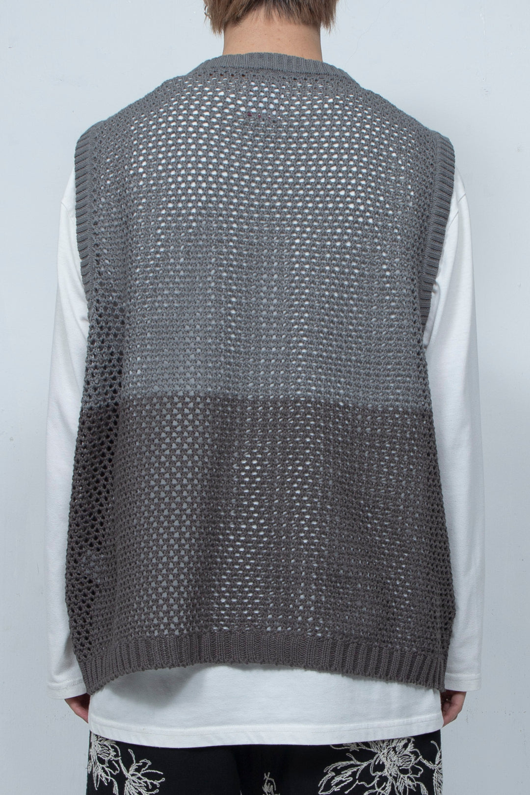 Mesh knit vest Gray