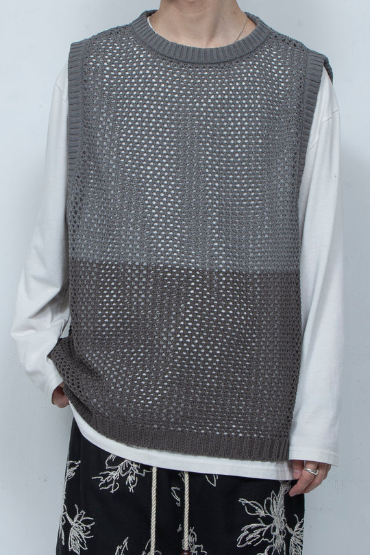 Mesh knit vest Gray