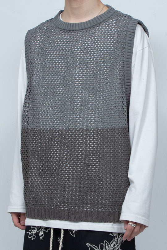 Mesh knit vest Gray