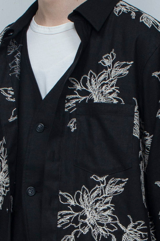 Floral patterns shirt  Black