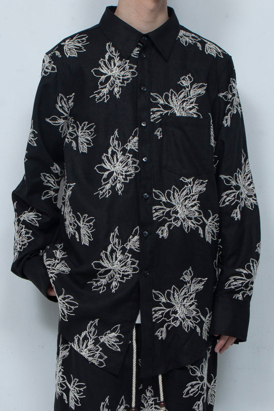 Floral patterns shirt  Black