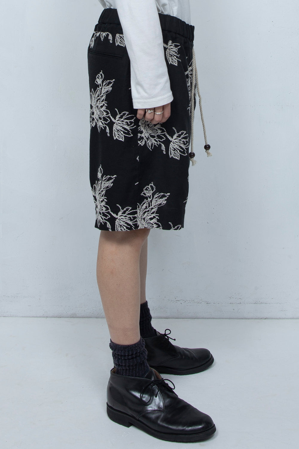 Floral patterns shorts Black