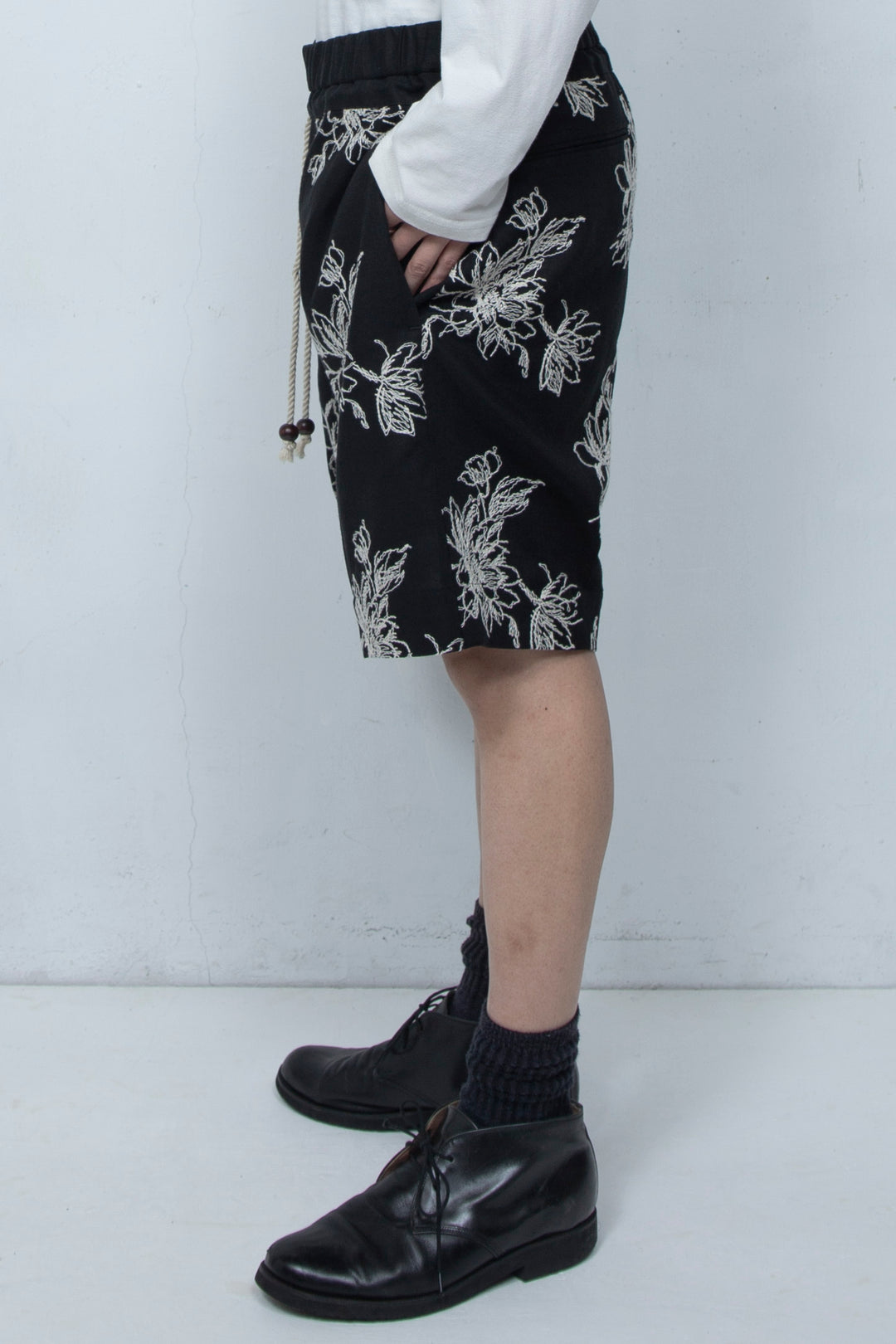 Floral patterns shorts Black