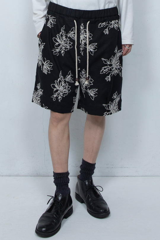 Floral patterns shorts Black