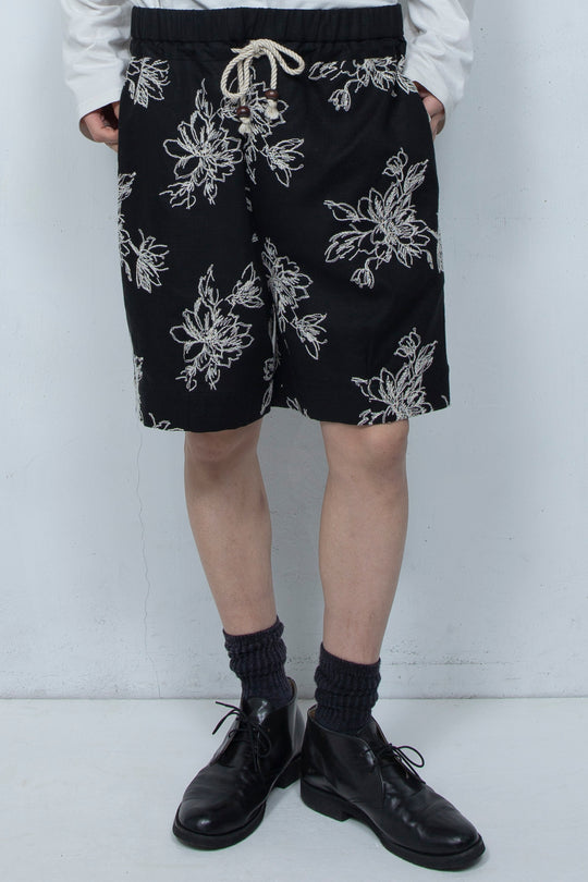 Floral patterns shorts Black