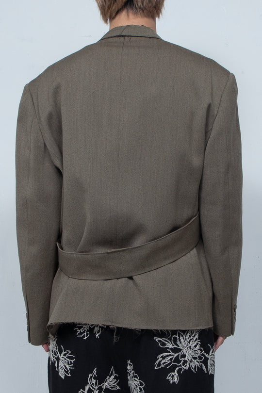 DAMAGE BELTED JACKET