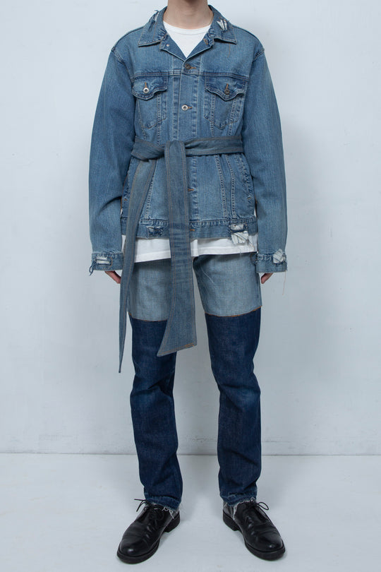 BELTED DENIM JACKET