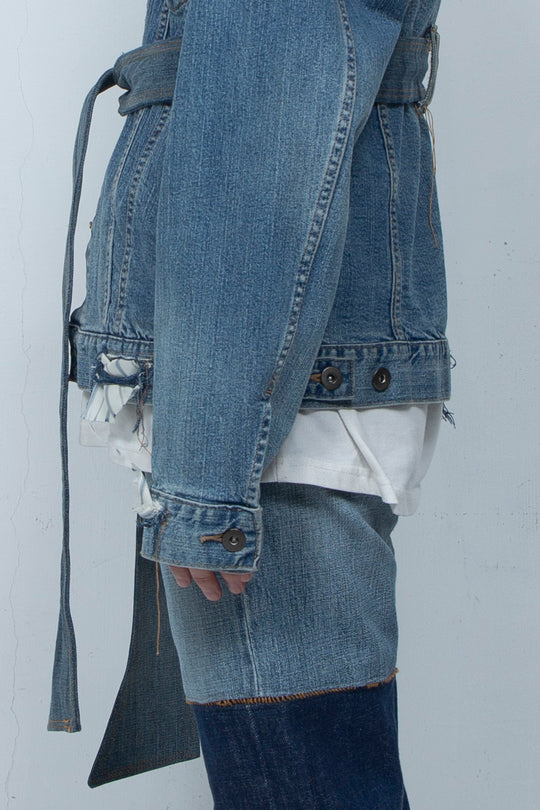 BELTED DENIM JACKET