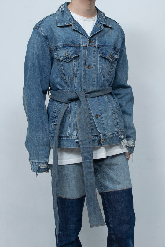 BELTED DENIM JACKET