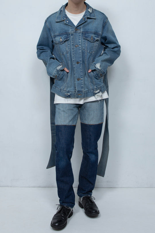 BELTED DENIM JACKET