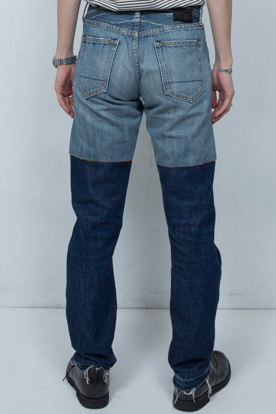 BICOLOR DENIM PANTS