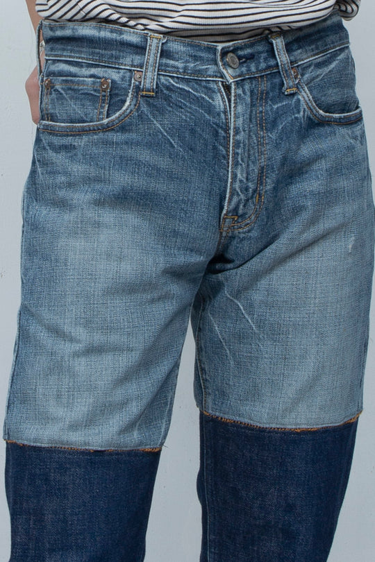 BICOLOR DENIM PANTS