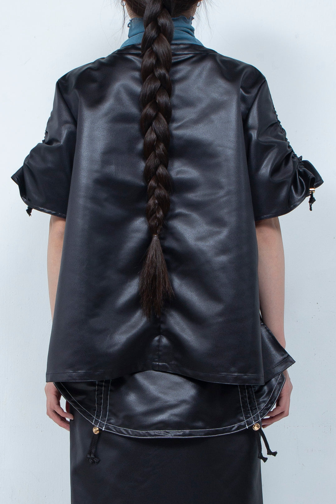 Leather-like tops BLACK