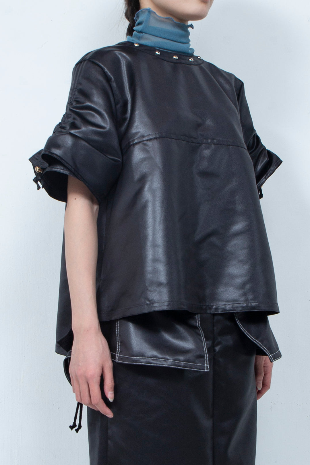 Leather-like tops BLACK