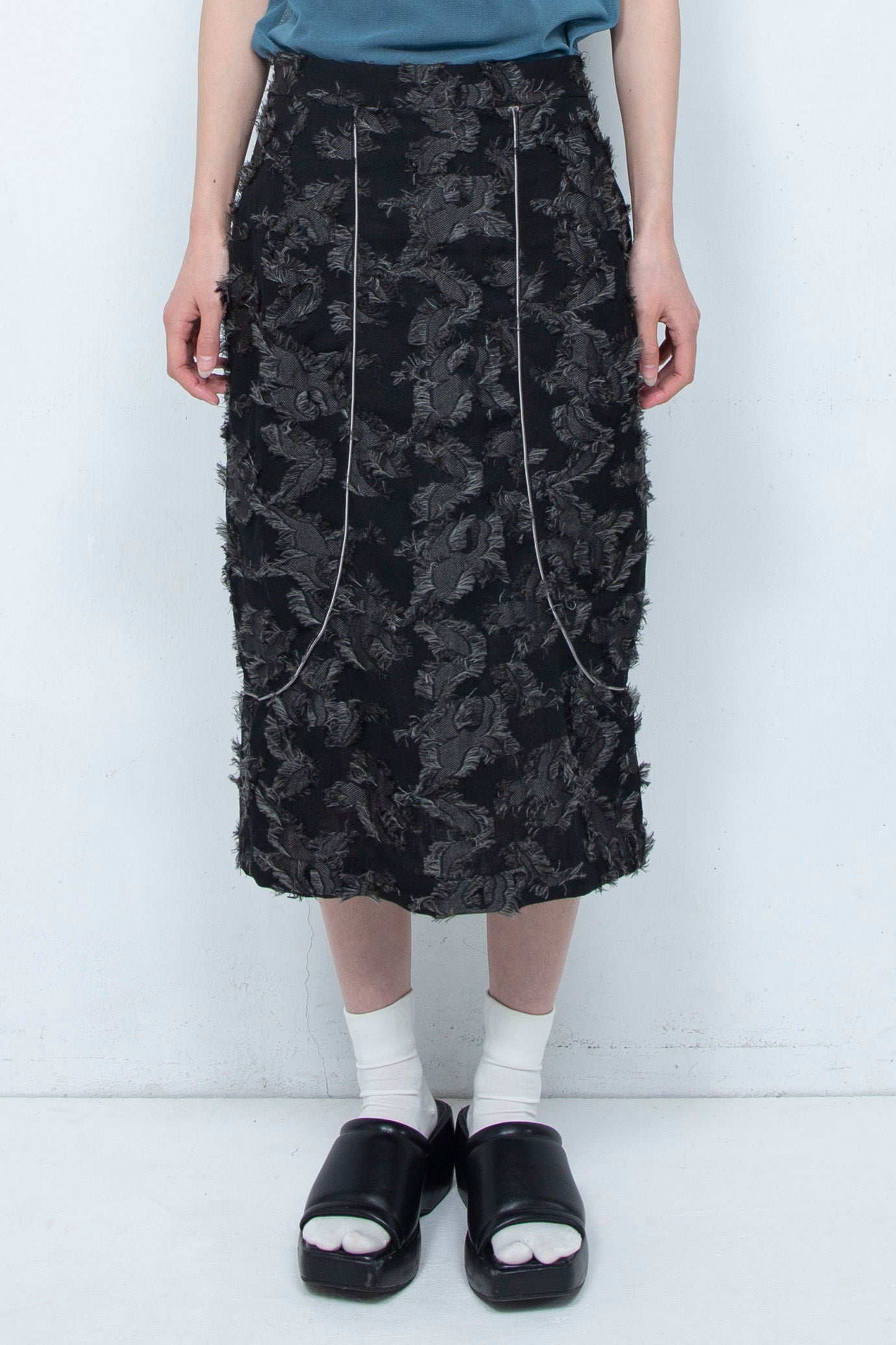 スカート FUMIKU Bloom Jacquard Pencil Skirt Bloom Jacquard Pencil Skirt BLACK / Fumiku(フミク) 通販