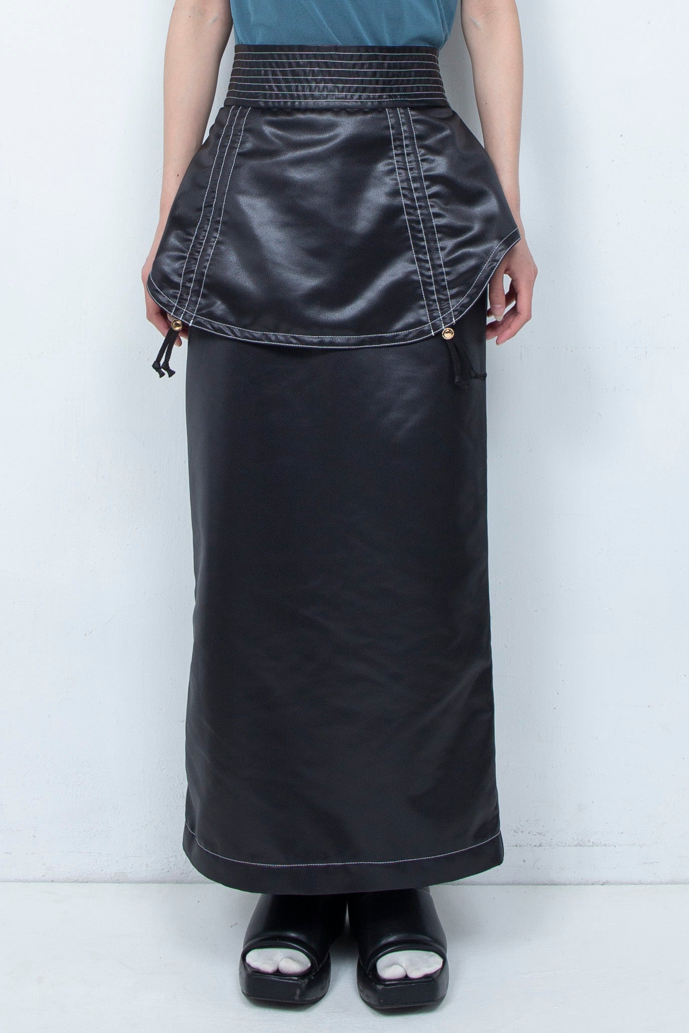 Linen-like Asymmetric Skirt Green / Fumiku(フミク) 通販