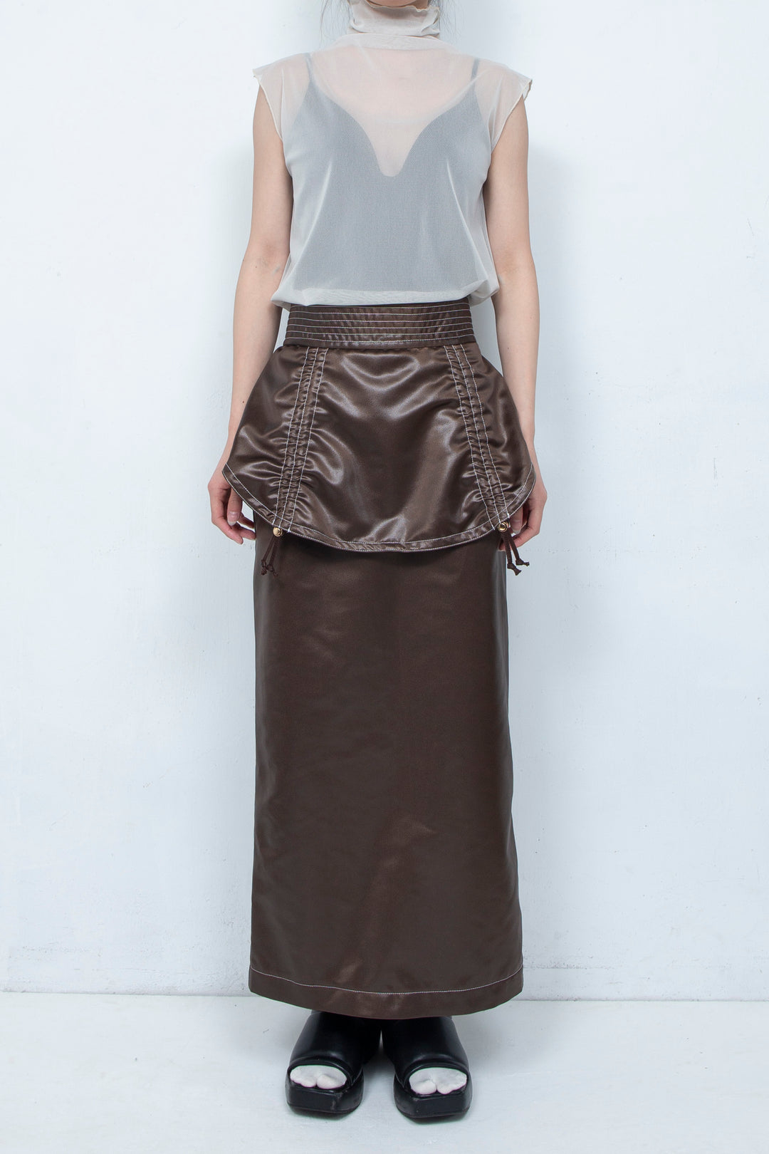 Leather-like Skirt BROWN